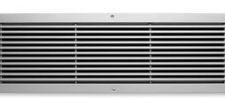 Ball impact resistant ventilation grille made of aluminium, with fixed horizontal blades